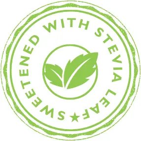 Naturally sweetened with stevia plant. A natural source of sugar